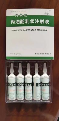 FDF-Injecteerbaar de Emulsie 2078-54-8 Chirurgisch Verdovingsmiddel van Verdovingsmiddelenpropofol 20ml
